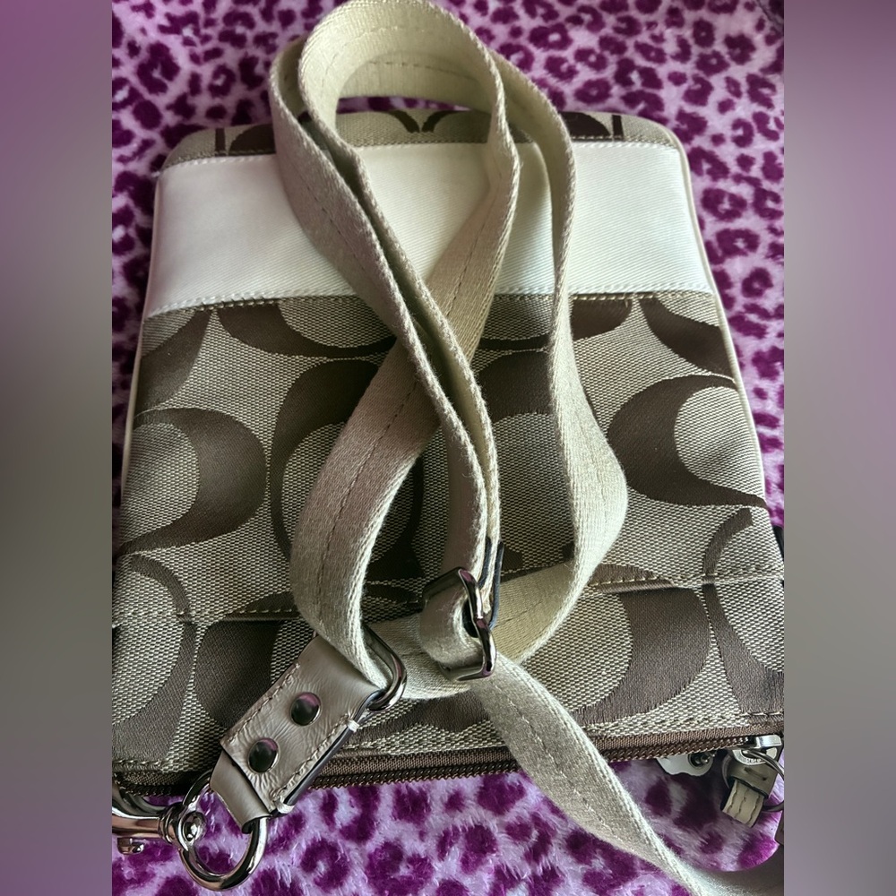 COACH Crossbody Bag,Coach Brown and Cream Crossbody Bag - Picture 7 of 16
